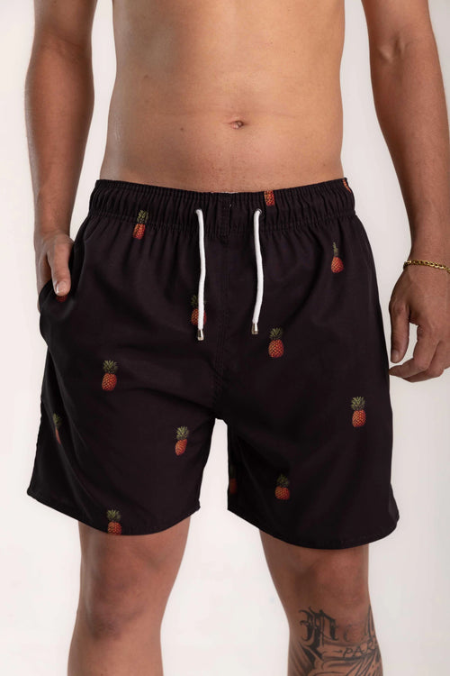 Short Elastano Abacaxi — Preto