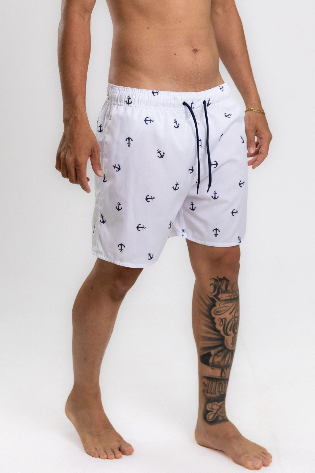 Short Elastano Âncora — Branco