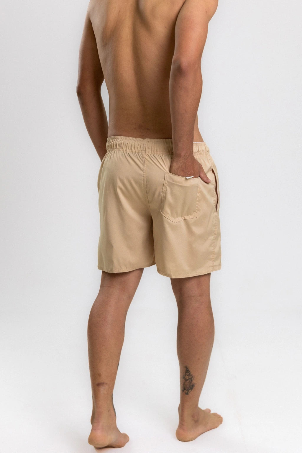 Short Elastano Areia — Bege