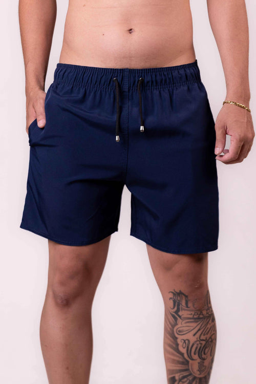 Short Elastano Azul Marinho — Azul marinho