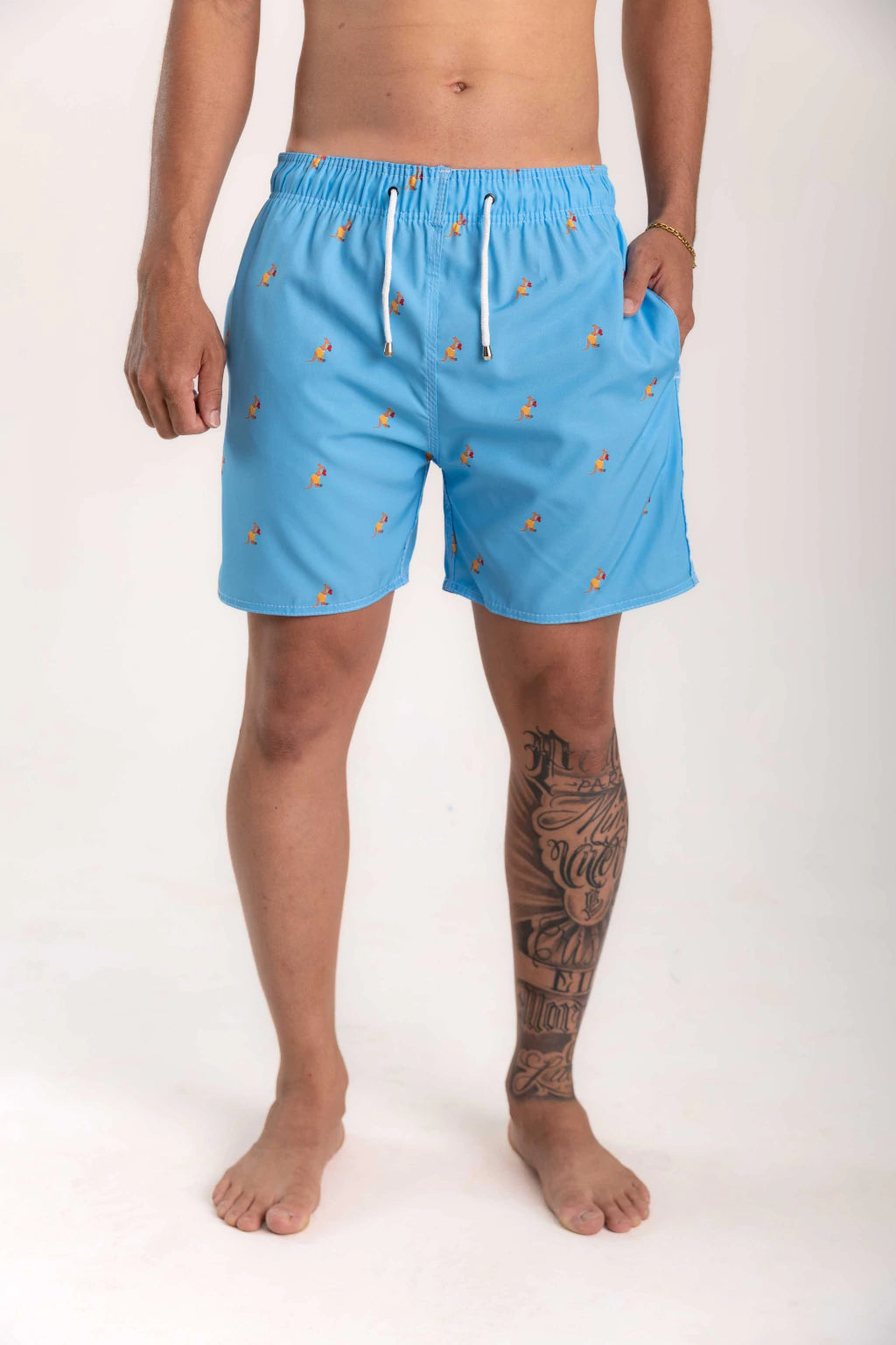 Short Elastano Canguru — Azul claro