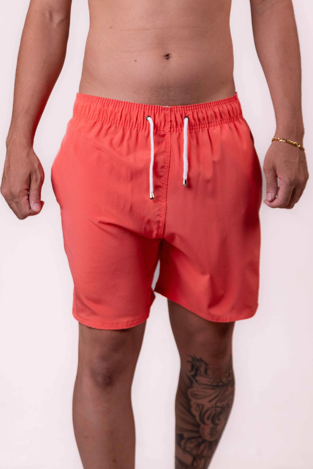 Short Elastano Coral — Vermelho
