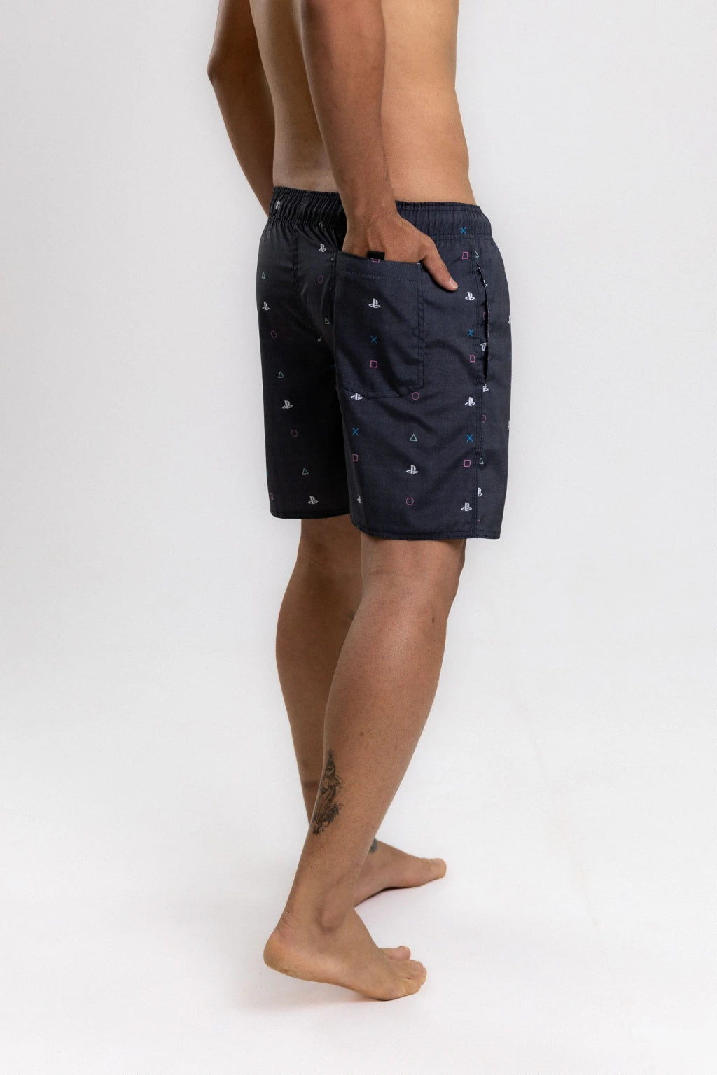 Short Elastano Playstation — Preto
